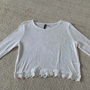Lace bottom White Long Sleeve